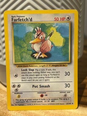 Pokemon Farfetch’d, Vintage Card, 1999, 96, 98, Collectible, Fan Favorite